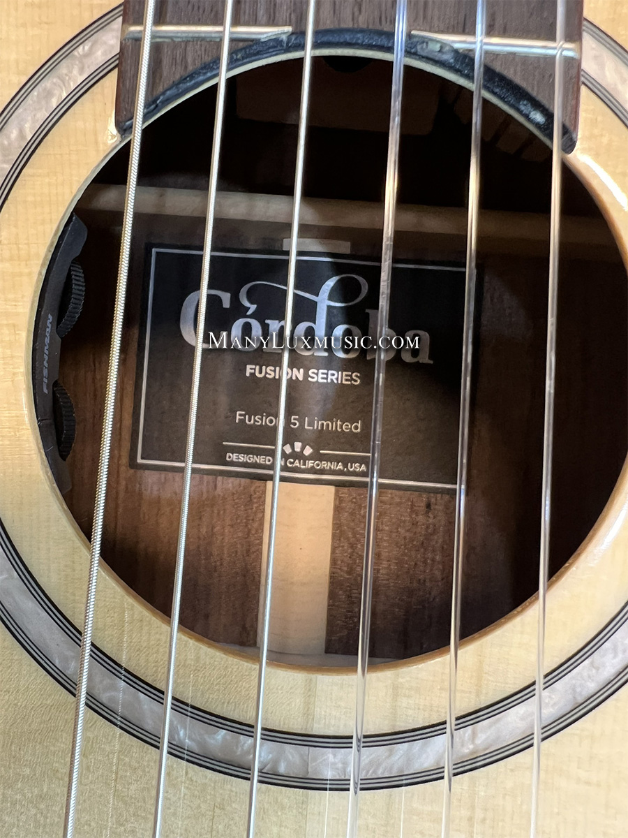 Guitar Classic Cordoba Fusion 5 Limited Phiên Bản Giới Hạn Cực Đẹp, Cần 48mm